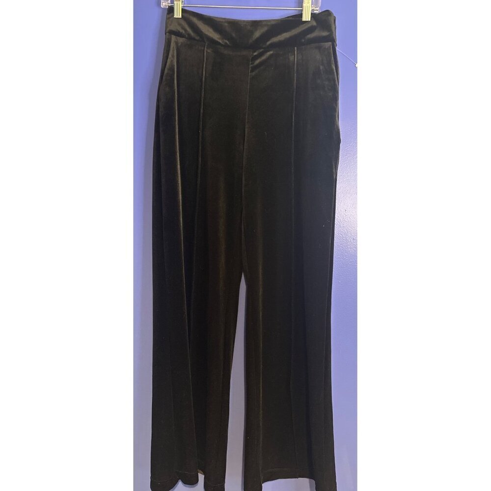 INC Concepts Womens M Black Velvet Wide Leg Trousers Feminine Academia Holiday